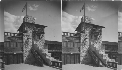 Staircase and tower, Grand Canyon Lodge. Arizona