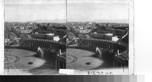 Looking toward Victor Emmanuel Monument, a panorama of Rome, from the dome of St. Peter's