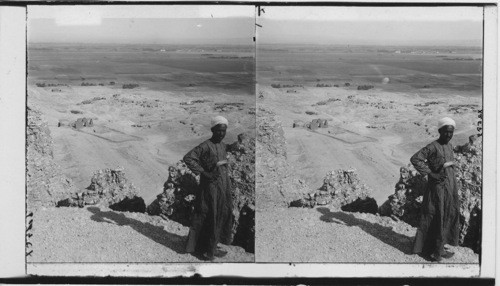 From Cliffs above Der-el-Bahri S.E. to Luxor and the Nile, Thebes, Egypt