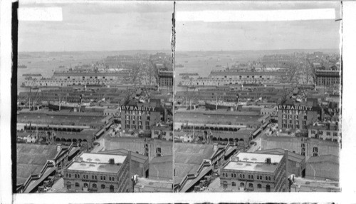 N. up West Street Over Ocean Steamship. Docks and Hudson River from near the Battery. N.Y. City. N.Y