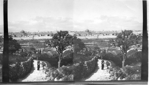 Jerusalem from Mt. of Olives. Palestine