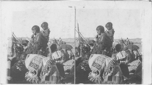 American Indians, Montana. Scene at a Forest Dance on the Crow Reservation, near Billings Montana, watching the Dance