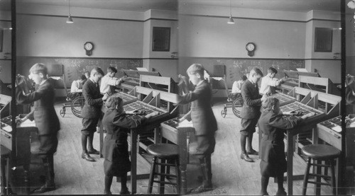 Print shop, Spalding Public School for crippled children. Chicago