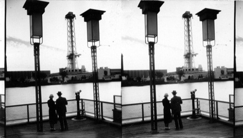 Across Lagoon to the Sky Ride at Sunset, Century of Progress, 1933