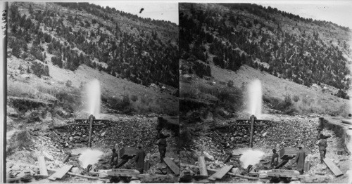 Hydraulic Placer Mining. Uncompahgre Creek. Colorado