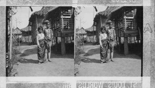 A Young married couple of the Bogobas Tribe in the Philippine Village, St. Louis World's Fair