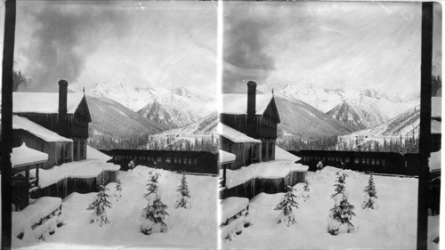 In winter's Clutches, Hermit Range, Selkirk Mt's, & C.P. Ry. Hotel, Canada