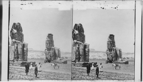 Colossal “Memnon” Statues, Thebes - the further one used to emit a Cry at Sunrise, Egypt