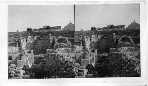 Ancient Ruins of old Crusaders church in the village of Emmaus. Palestine