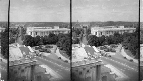 Offices of the Senators; Union Depot at left in distance; from Dome of Capitol. Washington D.C