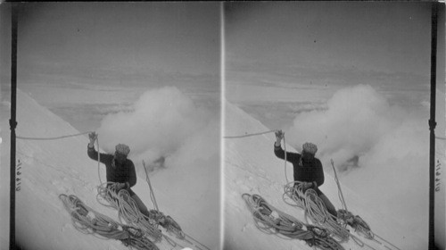 Carrying a rope to the summit of Mt. Hood, Ore