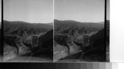 Wrecked dam and section of the reservoir