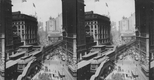 N. on Broadway to Herald Square. The Herald Bldg. keeps the name but is occupied by stores. The Times Newspaper has another bldg. (Replaces Dept A.3 (V23216)