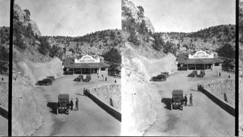 Looking N.E. to Cave of the Winds. Manitou, Colo