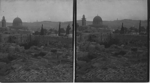 Looking toward Mosque of Omar eastward from Jerusalem, Palestine