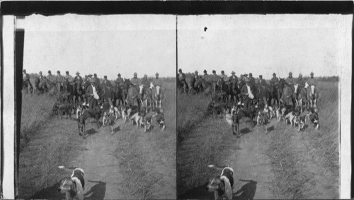 Before the hunt - getting ready for a fox chase - eastern Kansas