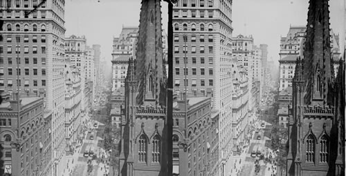 America's Greatest Thoroughfare: Broadway From The Empire Bldg. - North Past Church Steeple, New York City