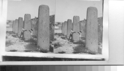 Hall of Monolith Columns, Prehistoric Ruins of Mitla. Mexico