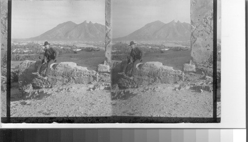 City & Saddle Mountain From Ruins, Monterry [Nuevo Leon], Mexico