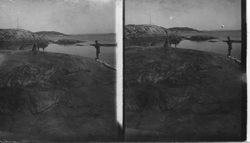 A Shore Near Landing Plane at Hopedale. Labrador