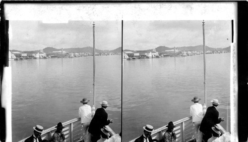 Guayaquil, the great equatorial shipping port, N. from ferry on Guayas River. Ecuador