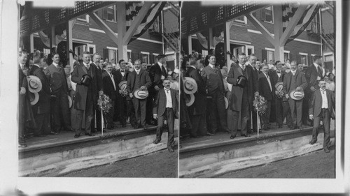 Pres. Roosevelt. and Senator Lodge leaving the Hotel Northfield, Mass