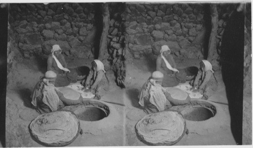 A Primitive Baking Place, Making and Baking Bread, Palestine