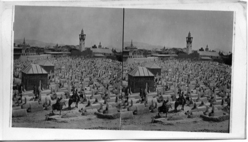 Looking N.E. across the Moslem Cemetery Toward Damascus, Syria