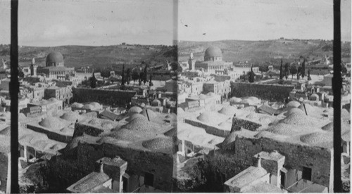 Bird’s eye view of the noble Sanctuary, Palestine Mosque of Omar, Jerusalem