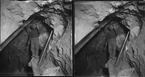 Down in a Colorado Gold Mine, Taking out ore, Eagle River Canon [Canyon], Colo. OK