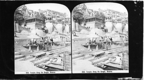 Inscribed in recto: 4945 Temples along the Ganges, Benares