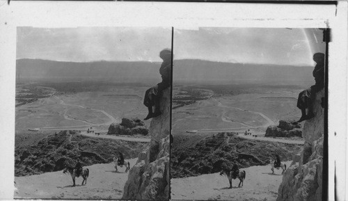 Site of ancient Jericho from the Jerusalem Road. Palestine