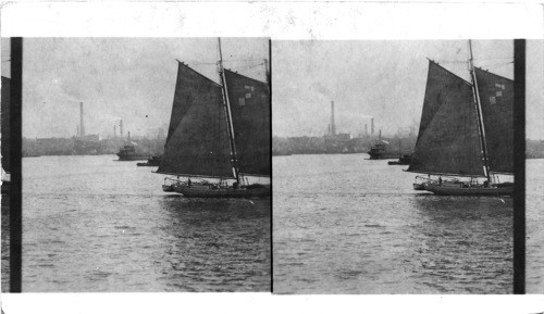 Sail Boat of the Type called "Pungy" used for freight and also the dredging of Oysters, Baltimore, Md