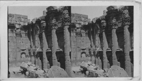 Beautiful Capitals Interior of Temple of Jupiter, Baalbec. Syria