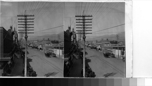 Looking up State Street toward the Gray Mountains of Santa Yucy, Santa Barbara, - Calif. 1906