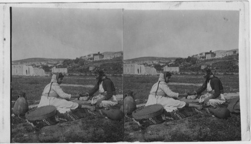 Nazareth woman Grinding corn, Palestine