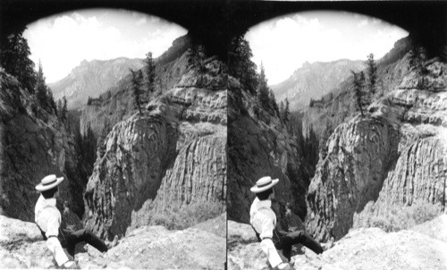 A mighty rift in the earth, upper part of Box Canyon from above Ouray