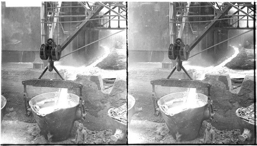 Drawing Molten Copper from Furnace in an Arizona Smelter. Arizona