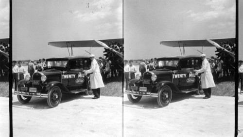 The Twenty Millionth Ford on It's Tower of the States, at Air Show, Chicago, Ill