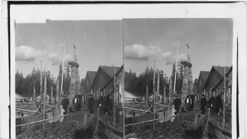 Totem Poles, Indian Village of Klinkwan. Alaska