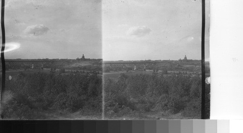 Panorama looking north, Saskatchewan River taken from Edmonton South showing C.P.R. Bridge and Parliament Building. Canada
