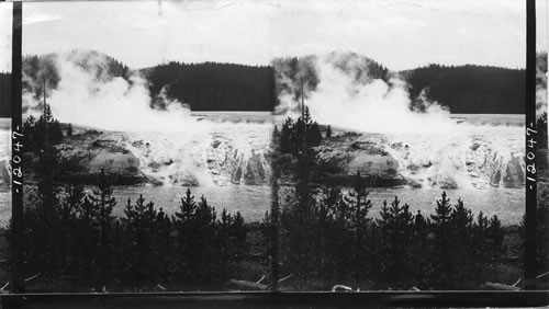 Firehole River and Crater of Excelsior Geyser. Lower