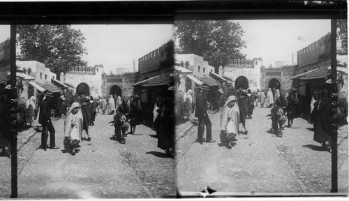 Where the picturesque Arabs throng,-the market, Tangier, Morocco