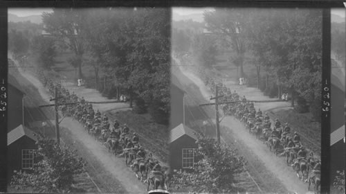 15th U.S. Cavalry passing along a highway in Southern Vermont