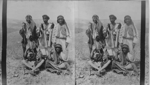 Bedouin robbers. Wilderness of Judea. Palestine