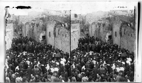 Pilgrims on the Via Dolorosa - the Route to Calvary - Jerusalem