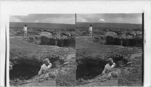 Bridge formed by lava flow, volcano Kilauea. Hawaiian Island