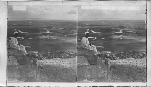 From Summit of the Great Pyramid. E. over Nile Valley, Egypt