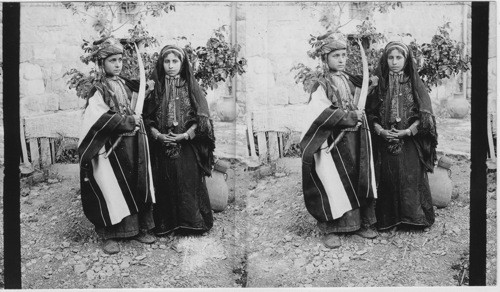 The Sword ceremony (signifying the husbands authority) a wedding at Ramallah, Palestine