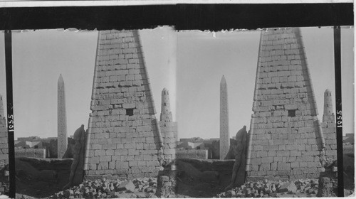 End of Great Pylon and the Obelisk, Temple of Luxor, Luxor, Egypt